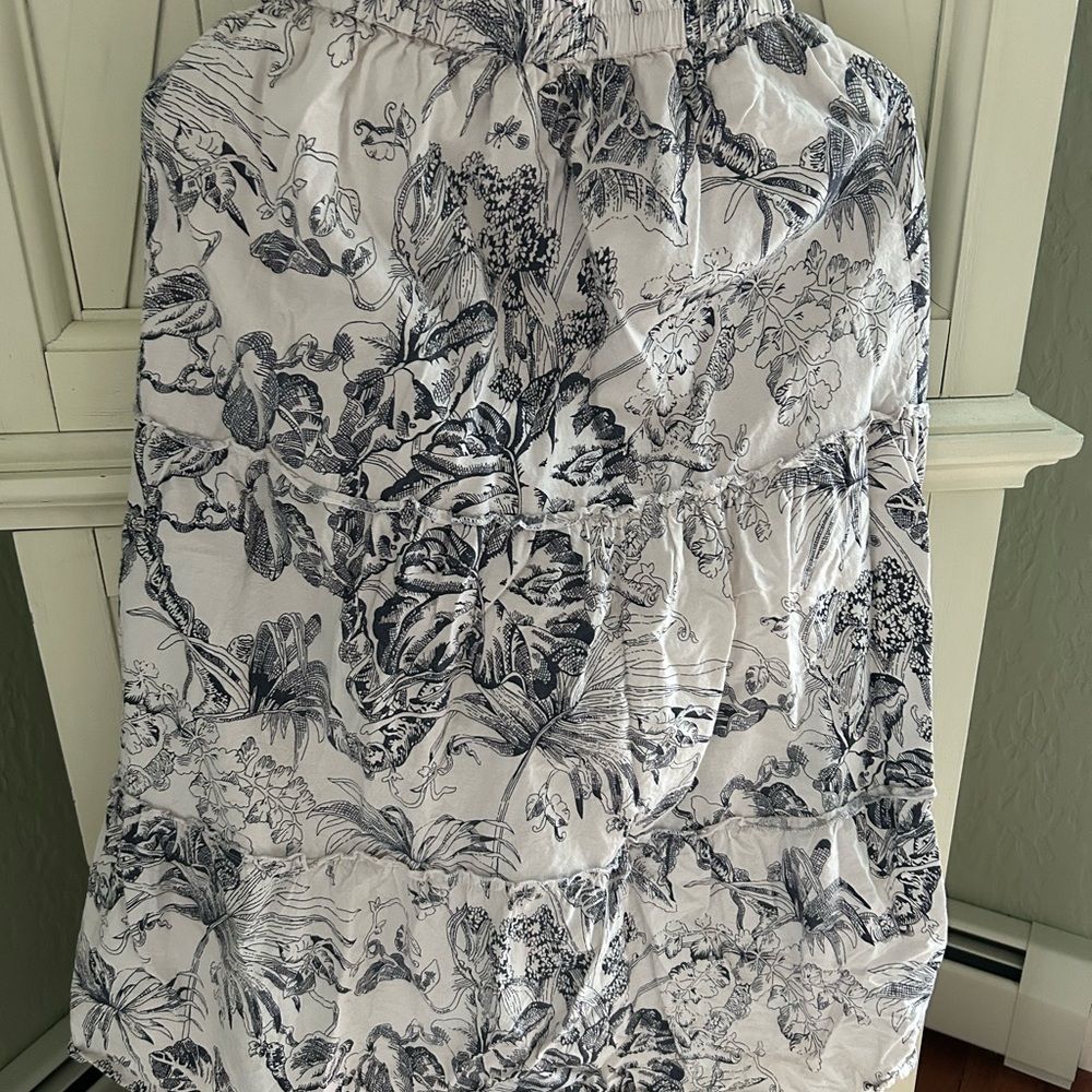 Floral Black and White Skirt